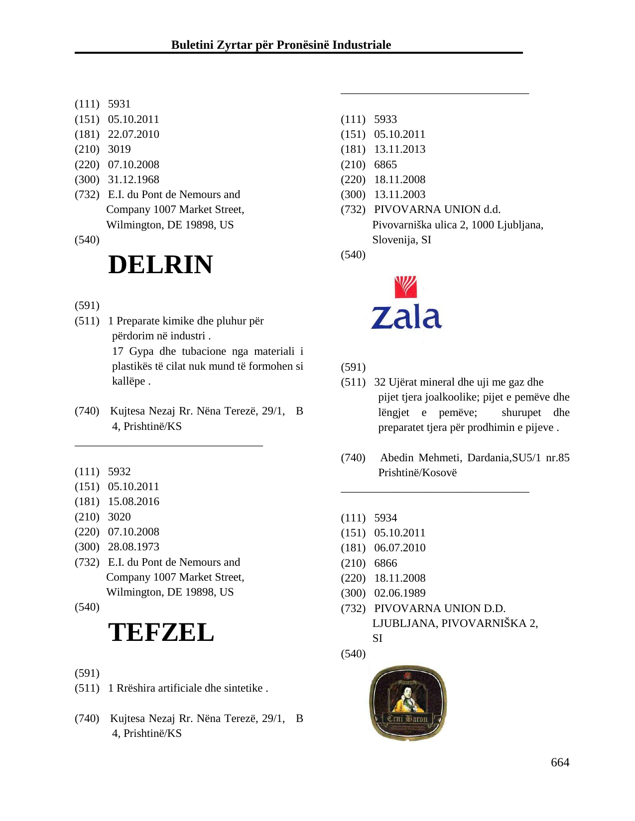 Faqja 664 e buletinit