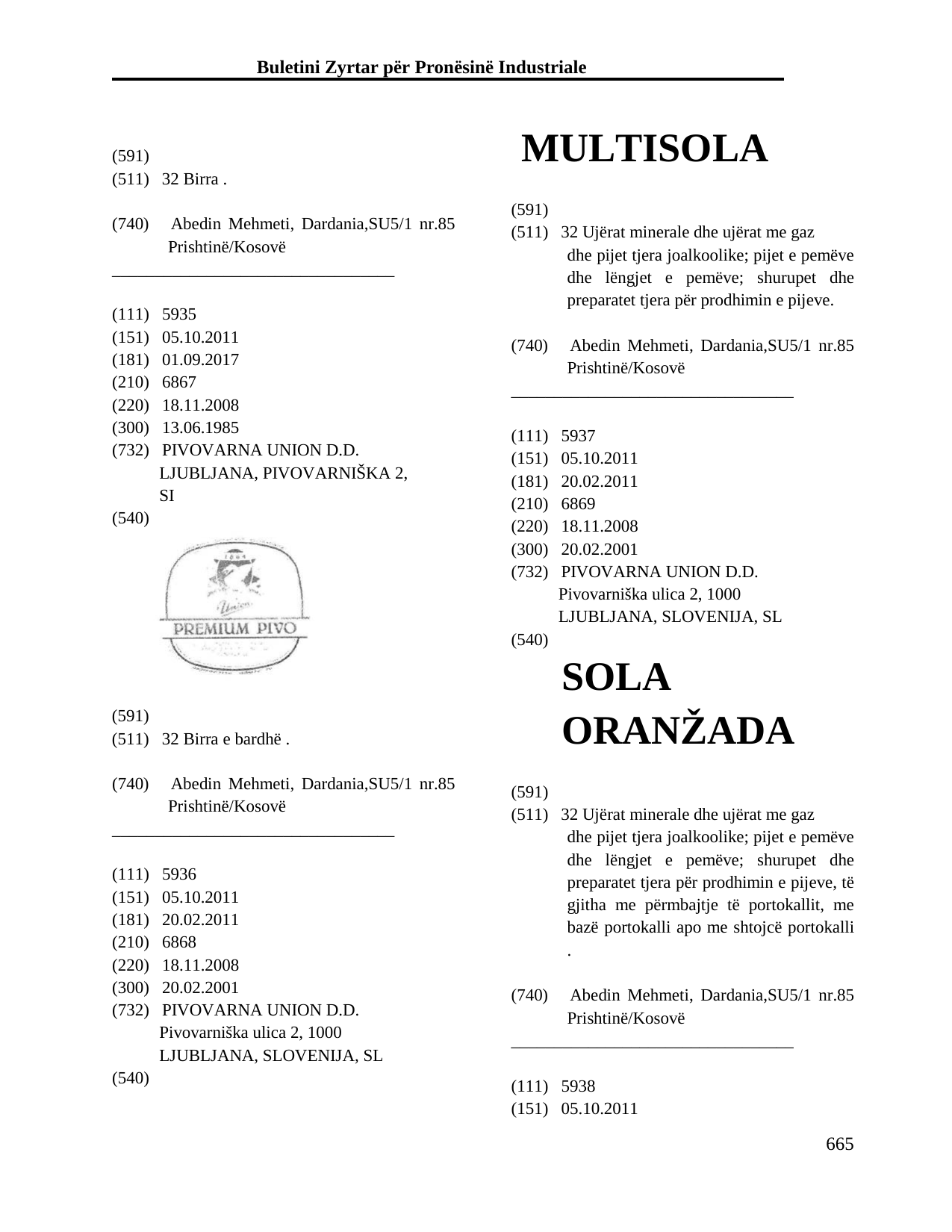 Faqja 665 e buletinit