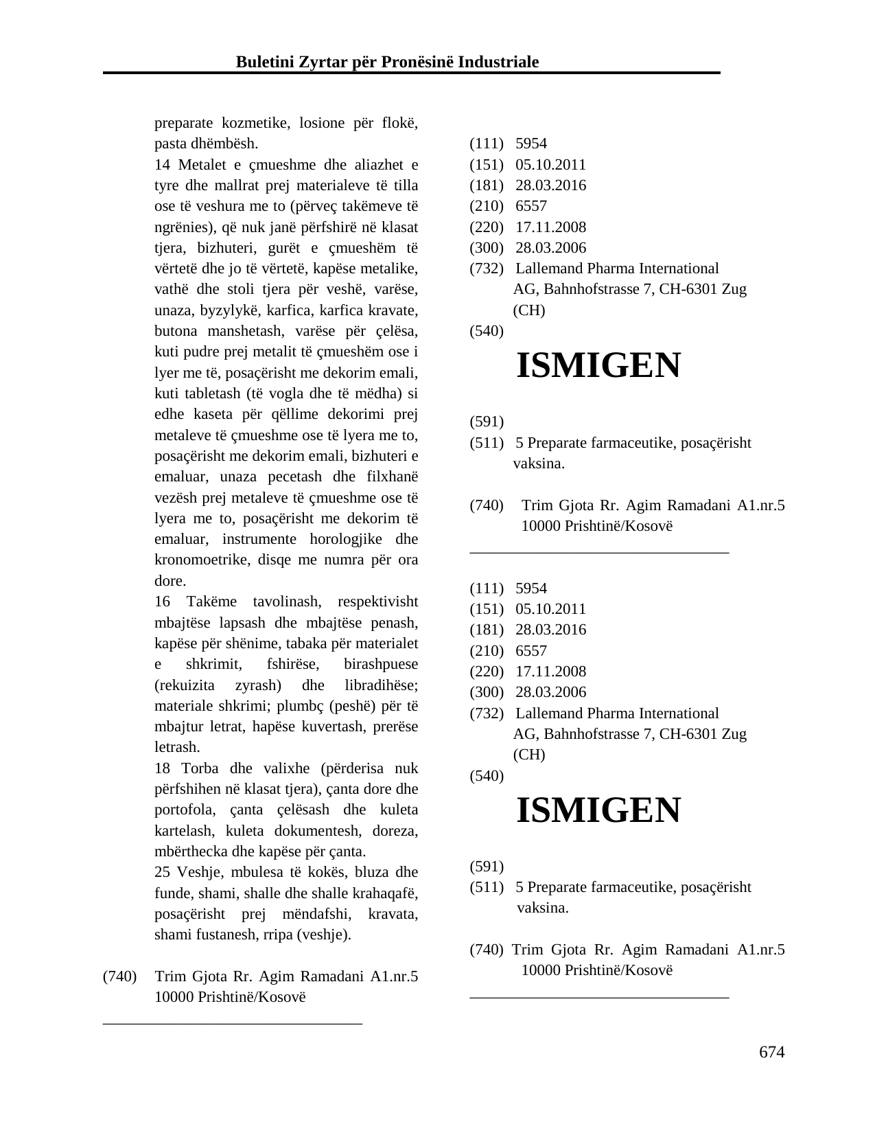 Faqja 674 e buletinit