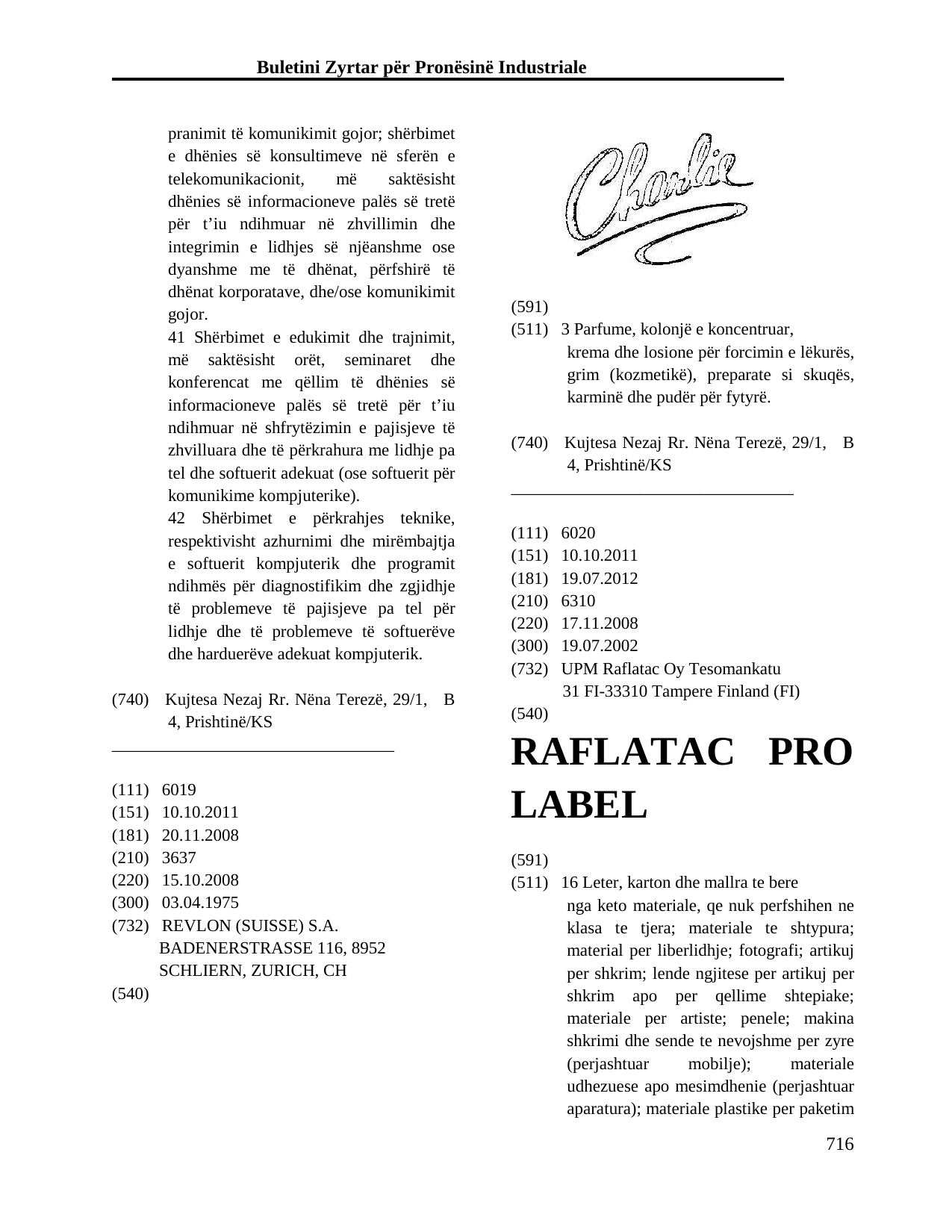 Faqja 716 e buletinit