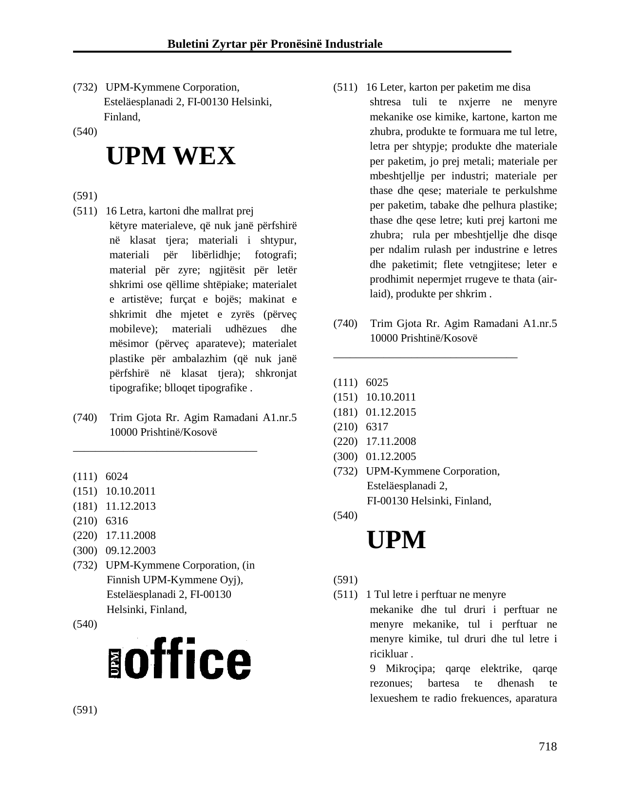 Faqja 718 e buletinit