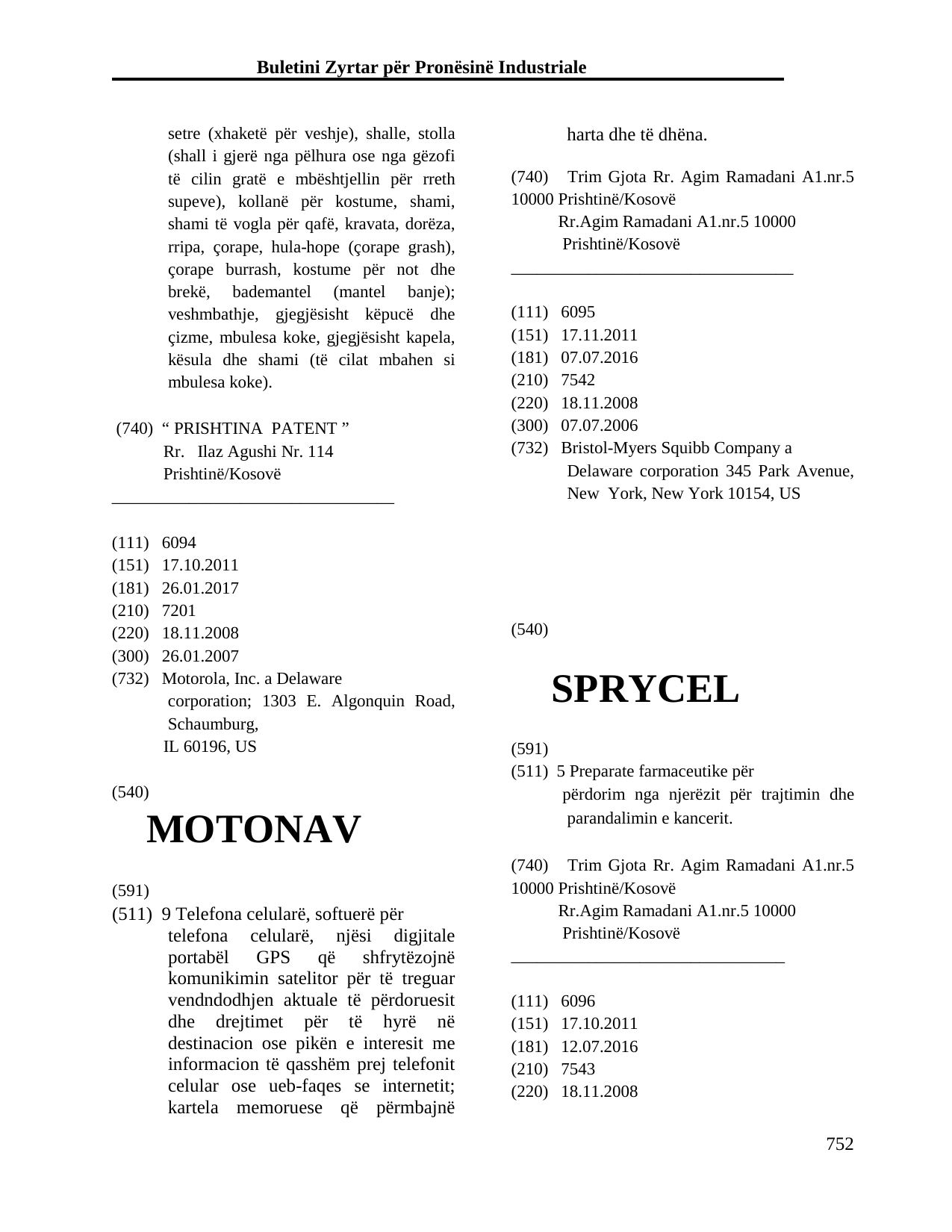 Faqja 752 e buletinit