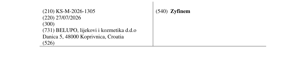 Zëri i markës Zyfinem në buletin