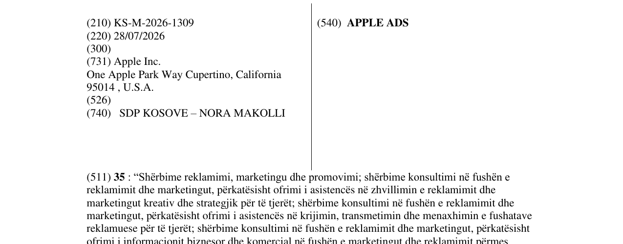 Zëri i markës APPLE ADS në buletin