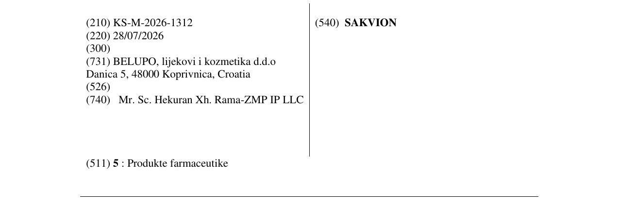 Zëri i markës SAKVION në buletin