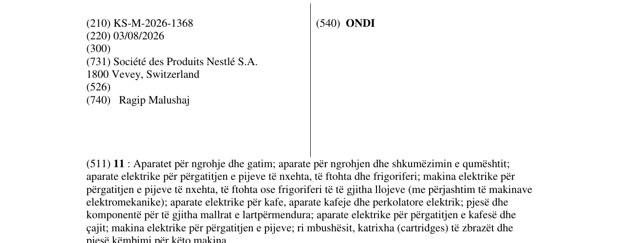 Zëri i markës ONDI në buletin