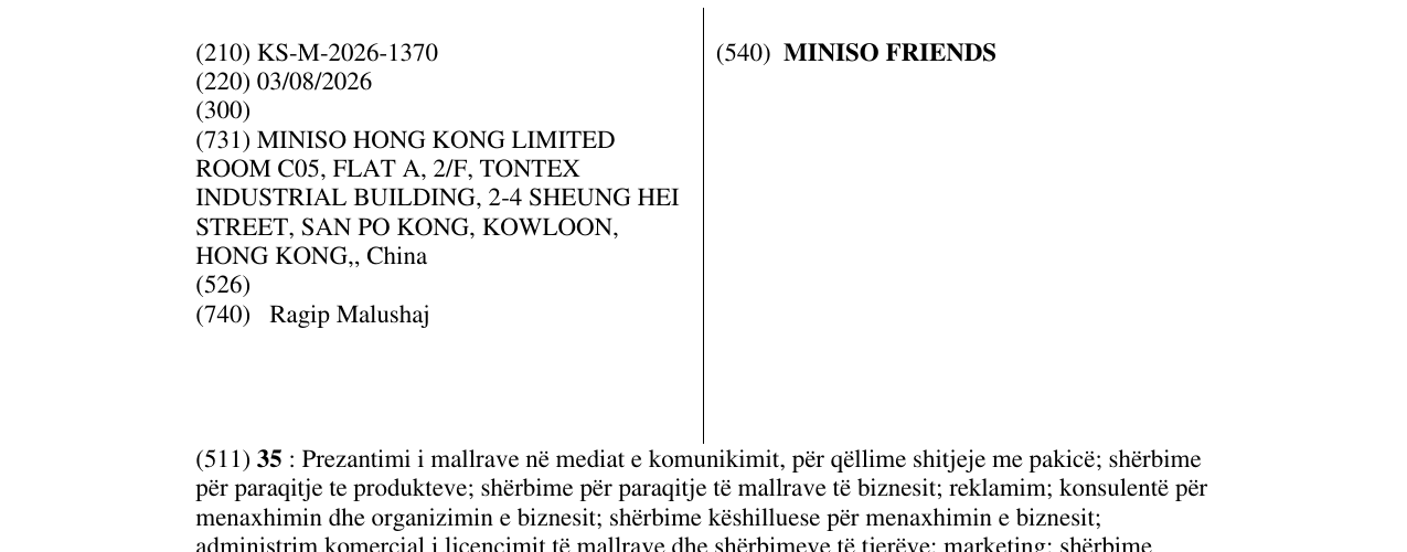 Zëri i markës MINISO FRIENDS në buletin