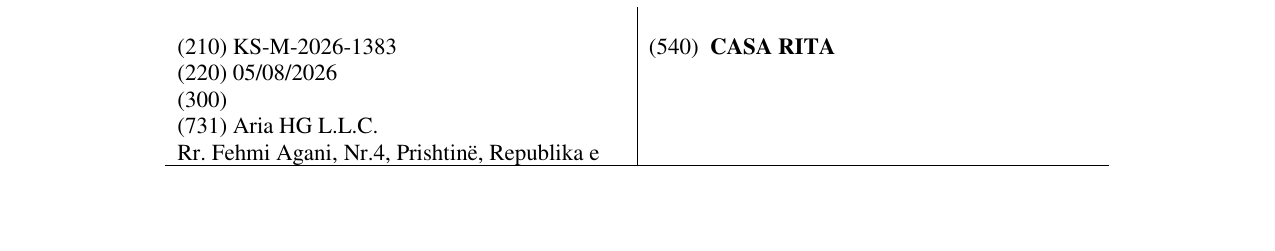 Zëri i markës CASA RITA në buletin