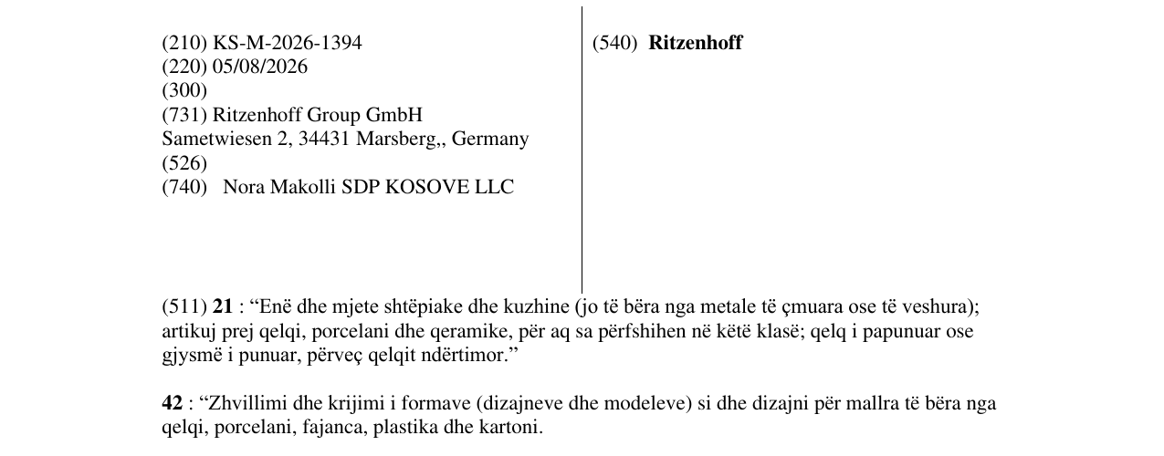 Zëri i markës Ritzenhoff në buletin