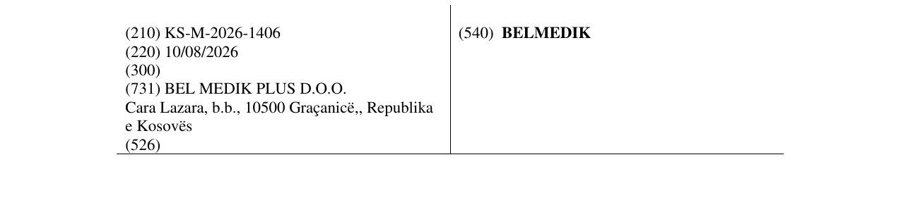 Zëri i markës BELMEDIK në buletin