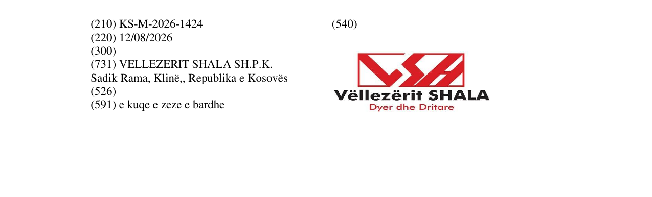 Zëri i markës KS/M/2026/1424 në buletin