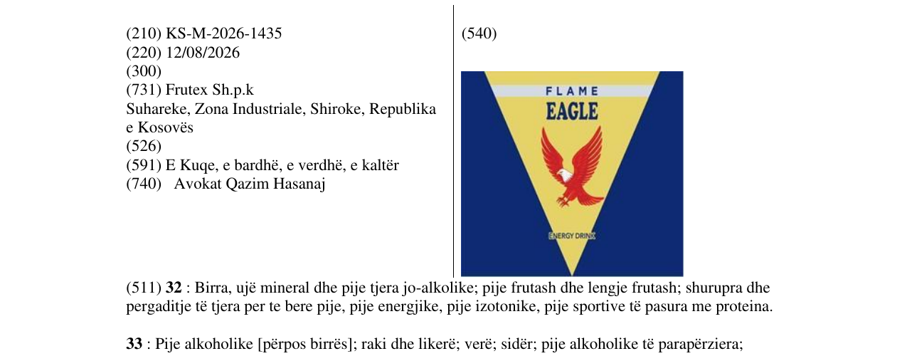 Zëri i markës KS/M/2026/1435 në buletin