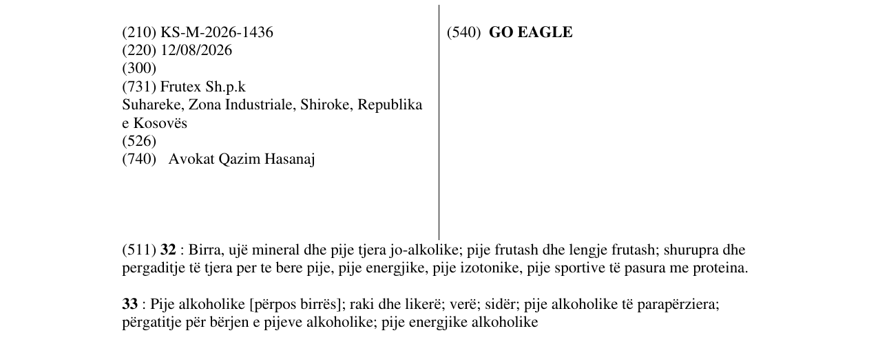 Zëri i markës GO EAGLE në buletin