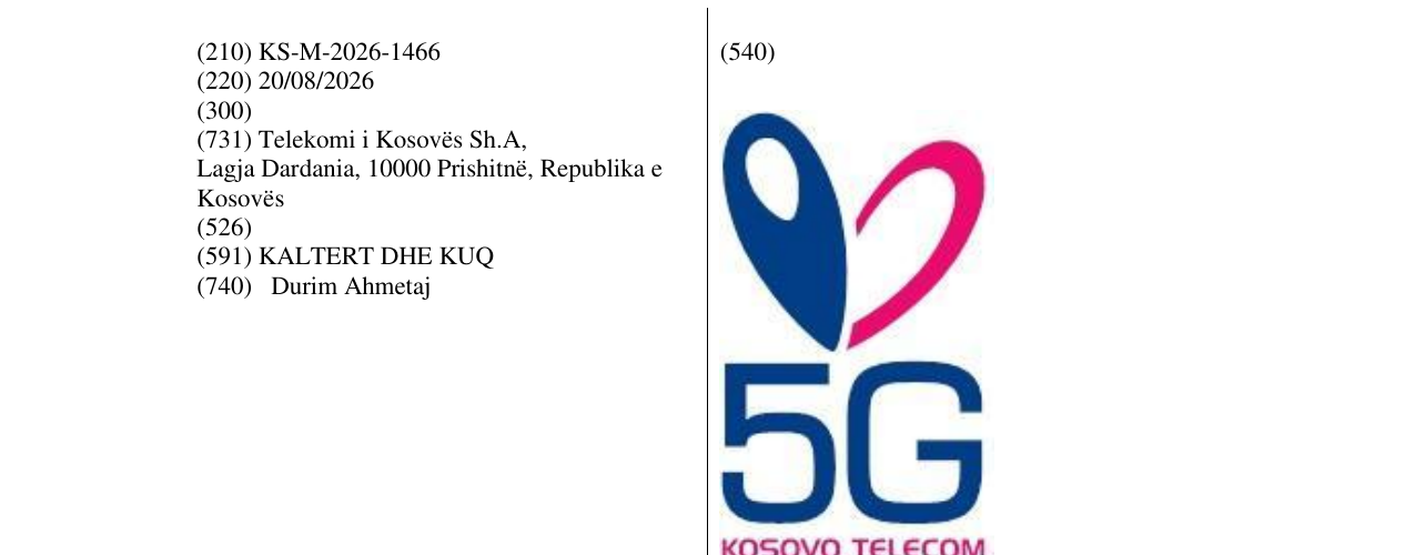Zëri i markës KS/M/2026/1466 në buletin
