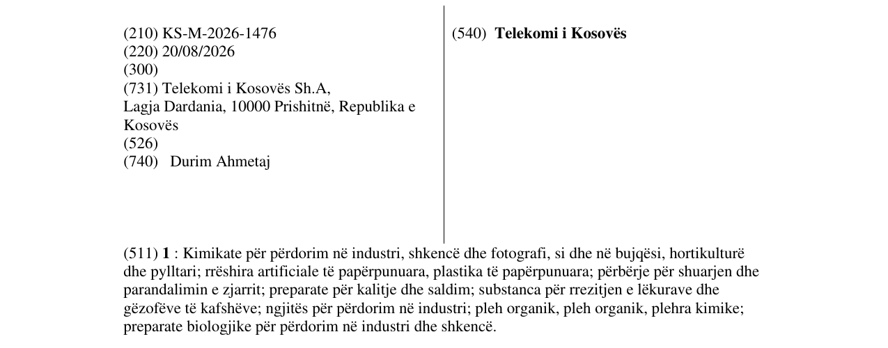 Zëri i markës Telekomi i Kosovës në buletin