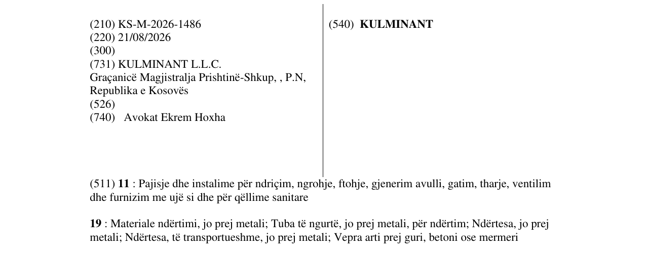 Zëri i markës KULMINANT në buletin
