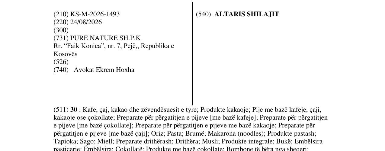 Zëri i markës ALTARIS SHILAJIT në buletin
