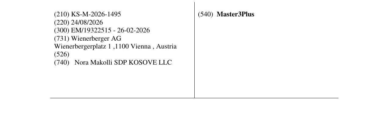 Zëri i markës Master3Plus në buletin