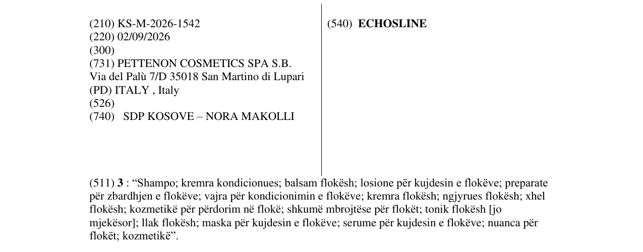 Zëri i markës ECHOSLINE në buletin