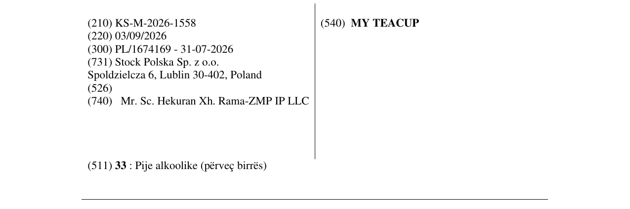 Zëri i markës MY TEACUP në buletin