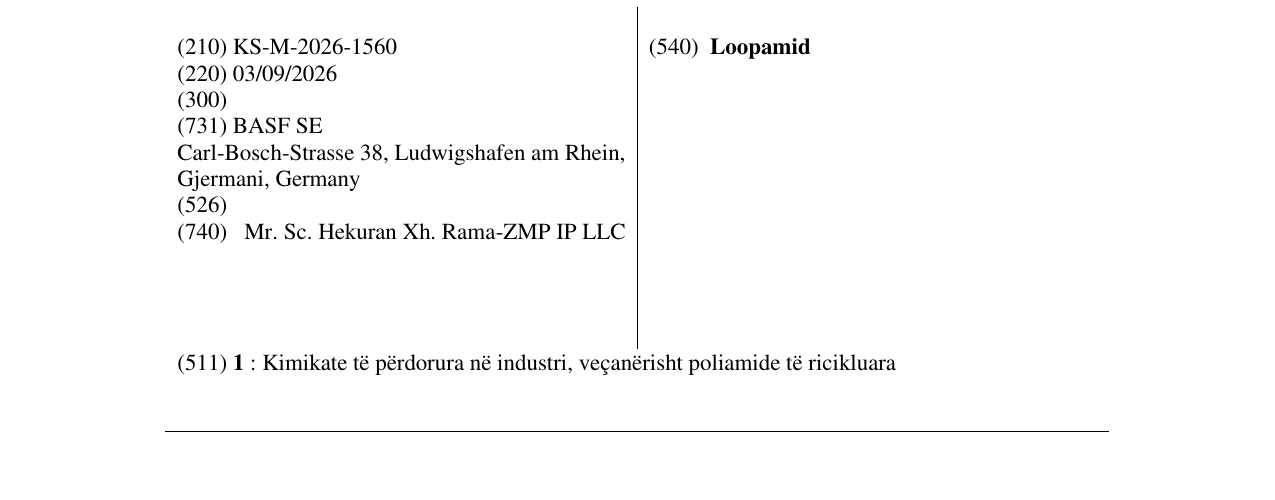 Zëri i markës Loopamid në buletin
