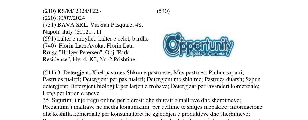 Zëri i markës Opportunity në buletin