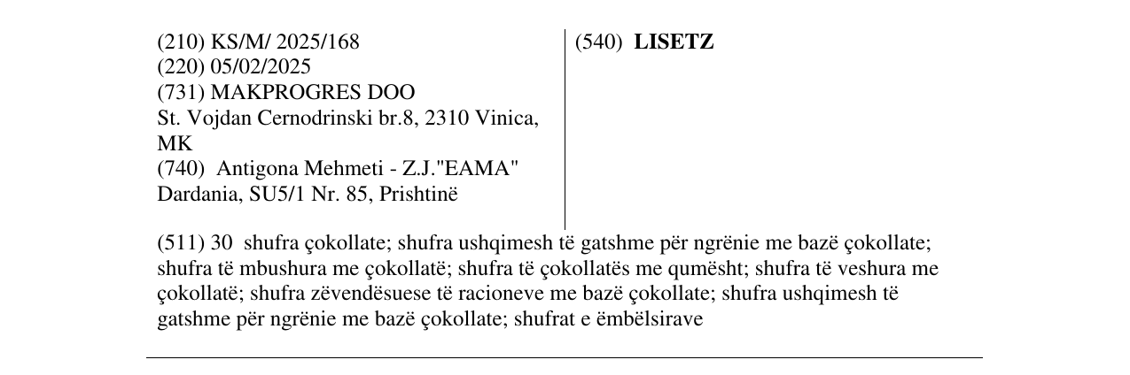 Zëri i markës LISETZ në buletin