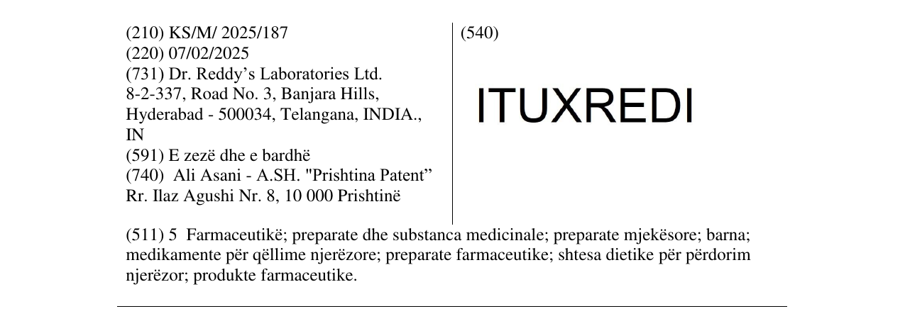 Zëri i markës ITUXREDI në buletin