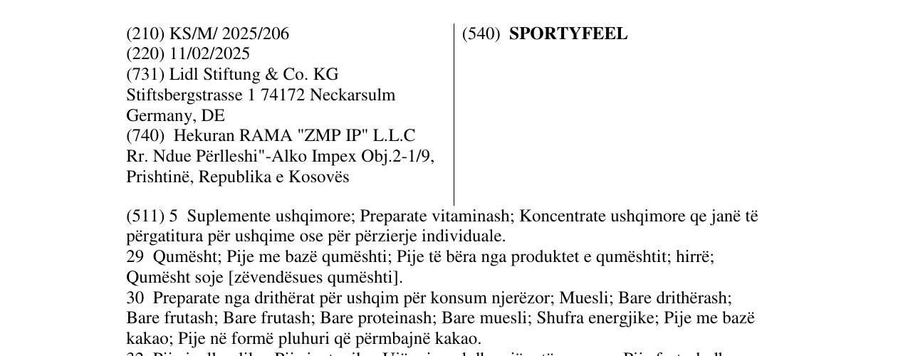 Zëri i markës SPORTYFEEL në buletin