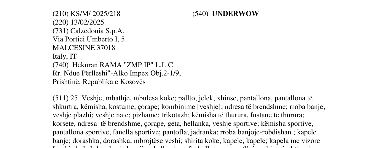 Zëri i markës UNDERWOW në buletin