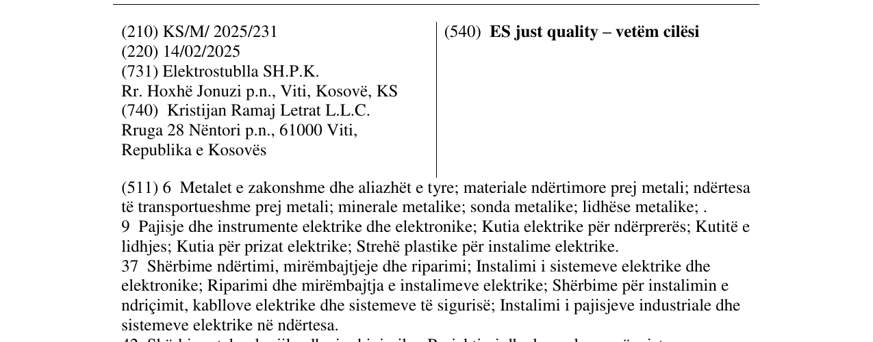 Zëri i markës ES just quality – vetëm cilësi në buletin