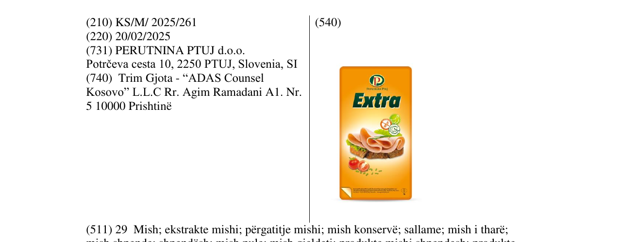 Zëri i markës Extra në buletin