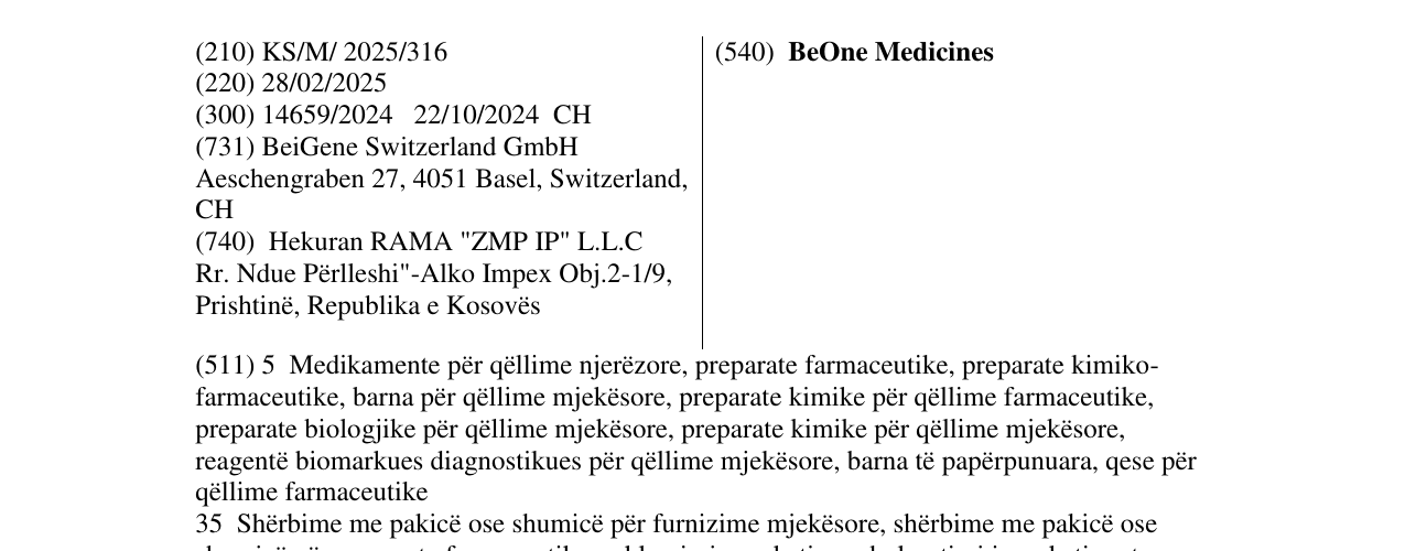 Zëri i markës BeOne Medicines në buletin