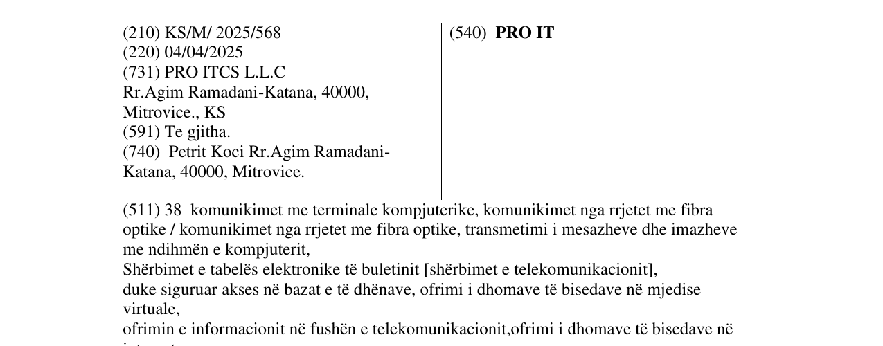 Zëri i markës PRO IT në buletin