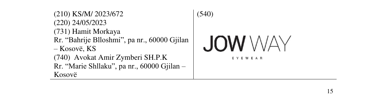 Zëri i markës JOW WAY në buletin