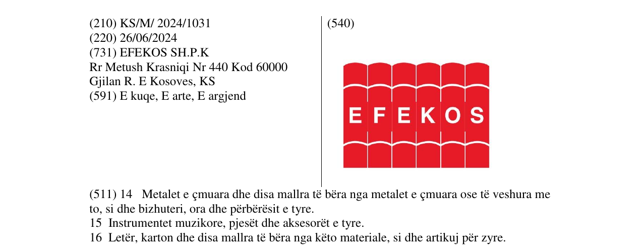 Zëri i markës EFEKOS në buletin