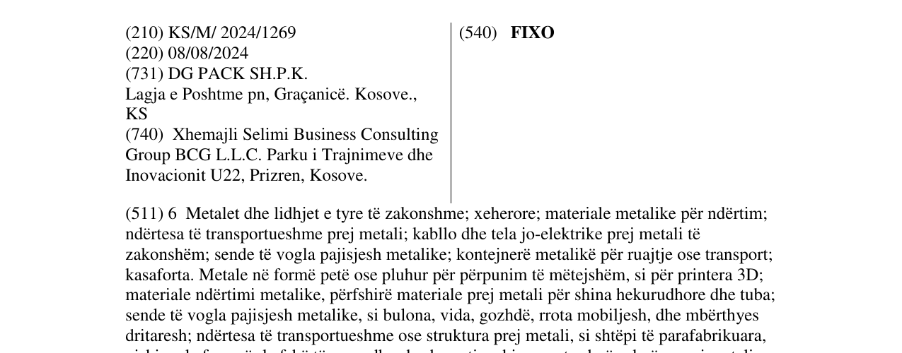 Zëri i markës FIXO në buletin