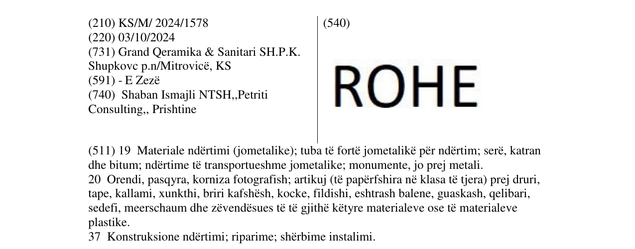 Zëri i markës ROHE në buletin