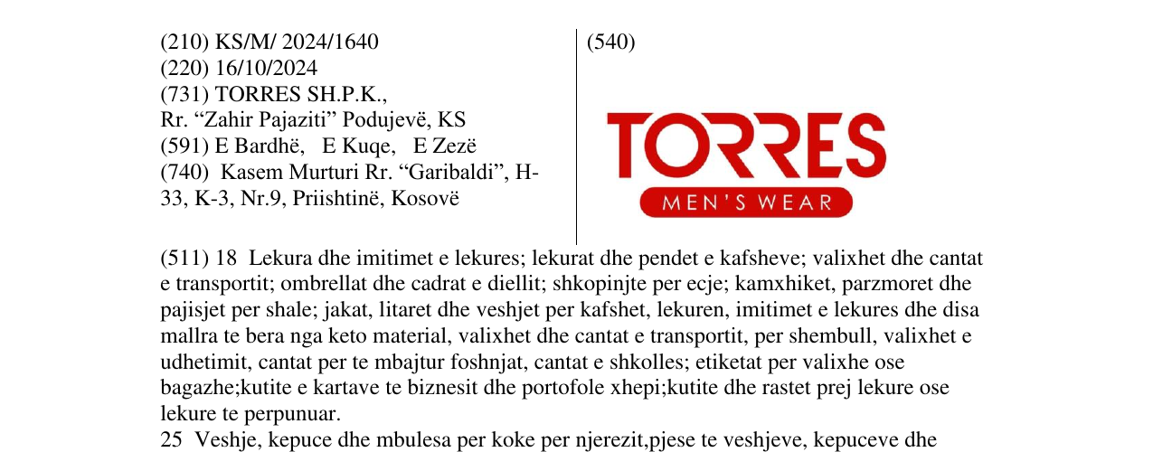 Zëri i markës TORRES në buletin