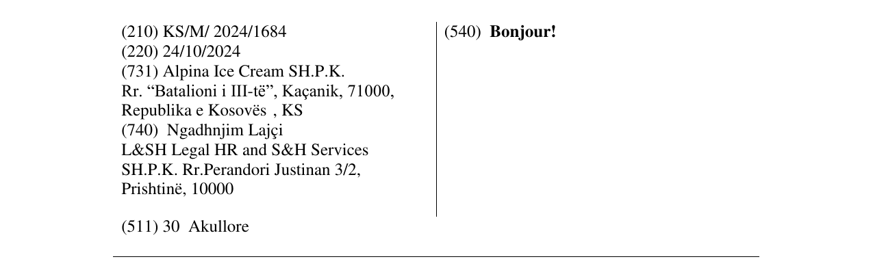 Zëri i markës Bonjour! në buletin