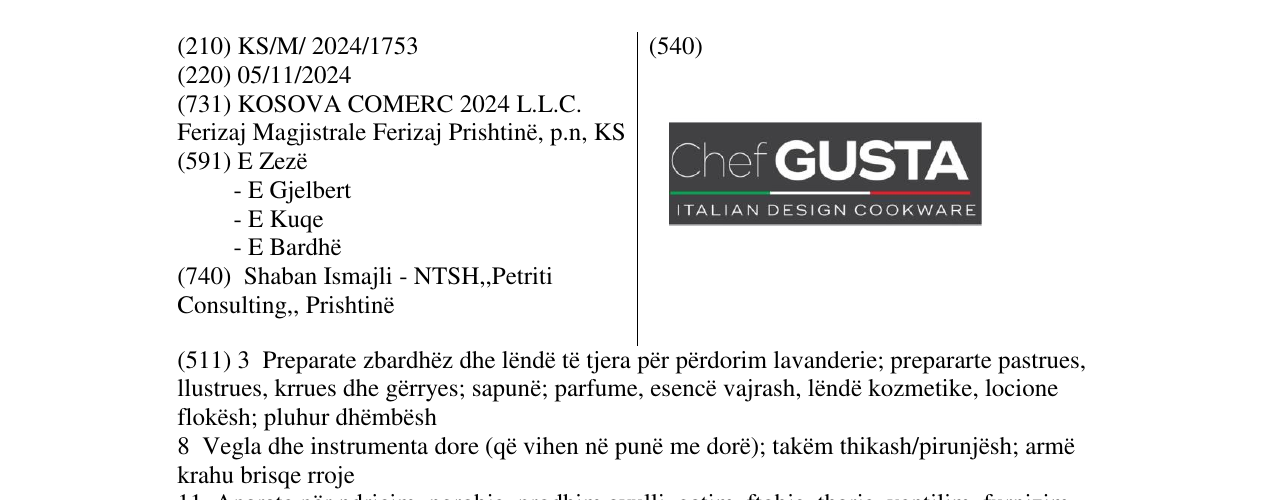Zëri i markës Chef GUSTA në buletin