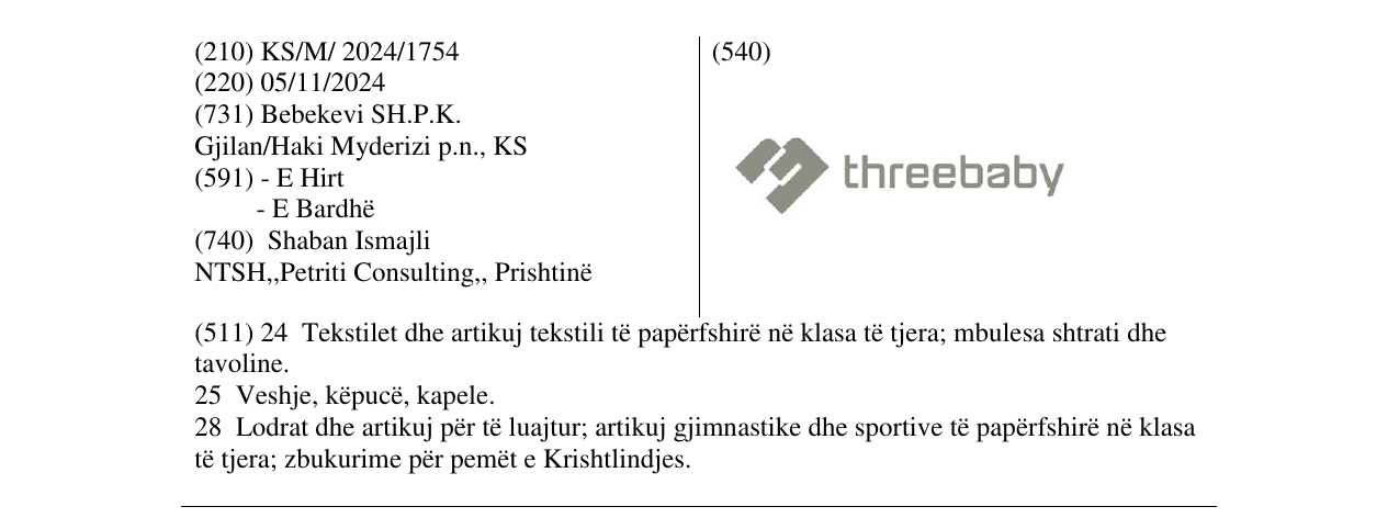 Zëri i markës threebaby në buletin