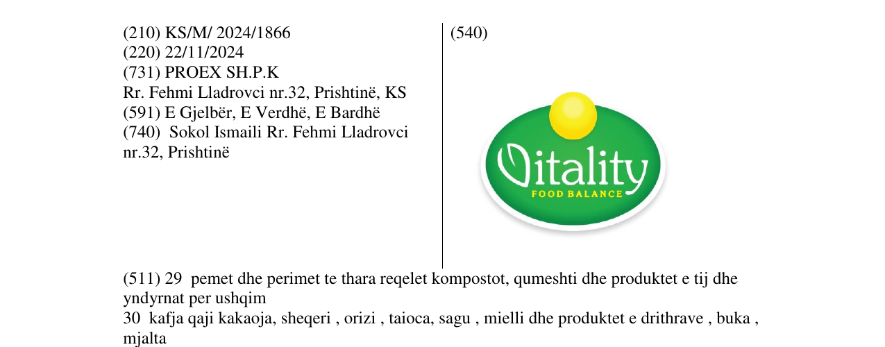 Zëri i markës VITALITY në buletin