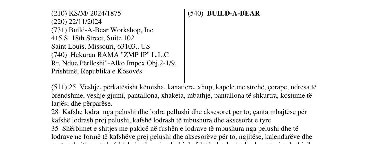 Zëri i markës BUILD-A-BEAR në buletin