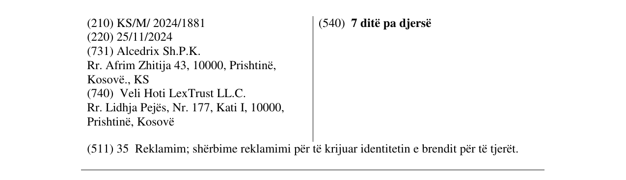 Zëri i markës 7 ditë pa djersë në buletin