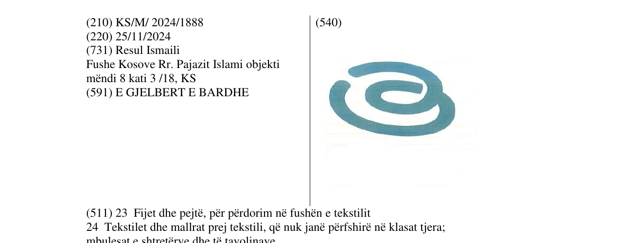Zëri i markës TRIVESHJE në buletin