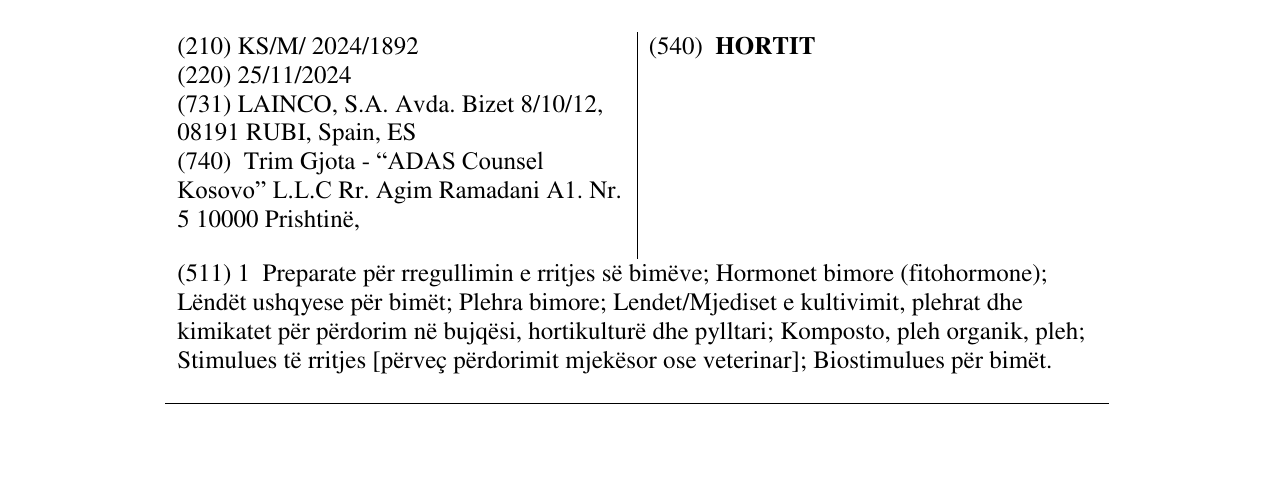 Zëri i markës HORTIT në buletin