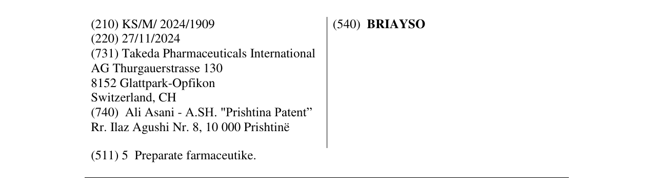 Zëri i markës BRIAYSO në buletin