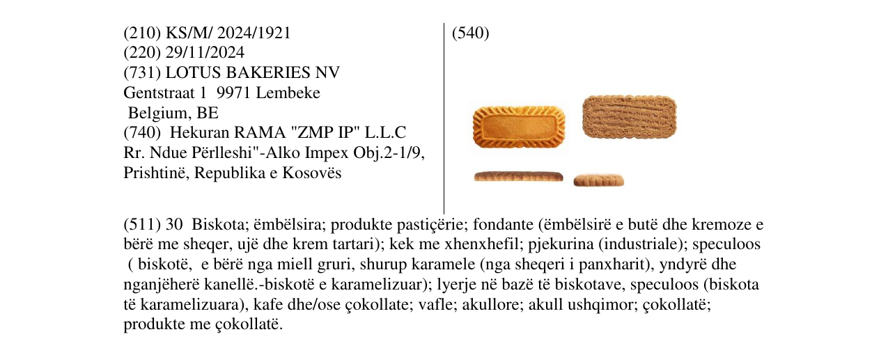 Zëri i markës biskota në buletin
