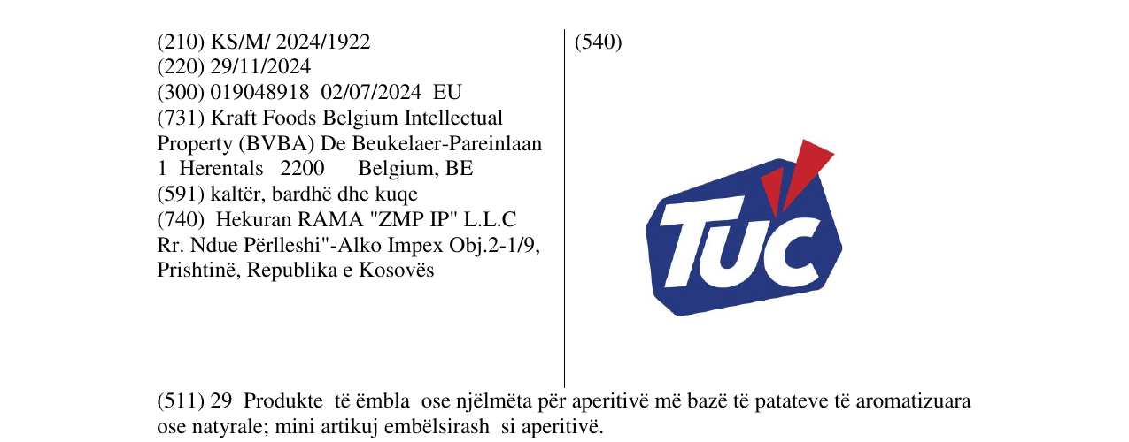Zëri i markës Tuc në buletin
